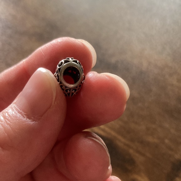 Heart charm with purple stone that fits Pandora bracelet - Picture 3 of 5